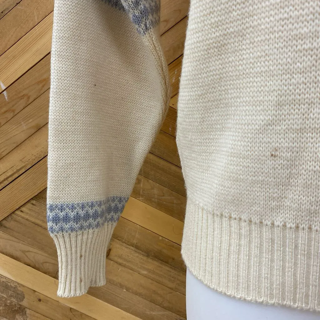 1/4 Zip Wool Sweater- Vintage : Off White Grey -women-SM