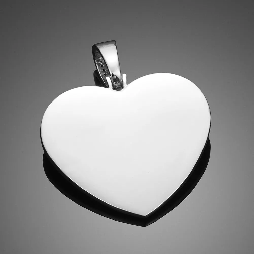 18K Gold Plated Brass Metal Custom Heart Shape Photo Medallion Necklace