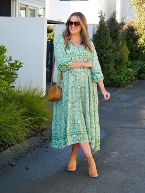 Boho Australia Winifred Dress Green Floral