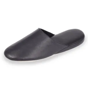 Chaussons mules en Cuir Homme Noir