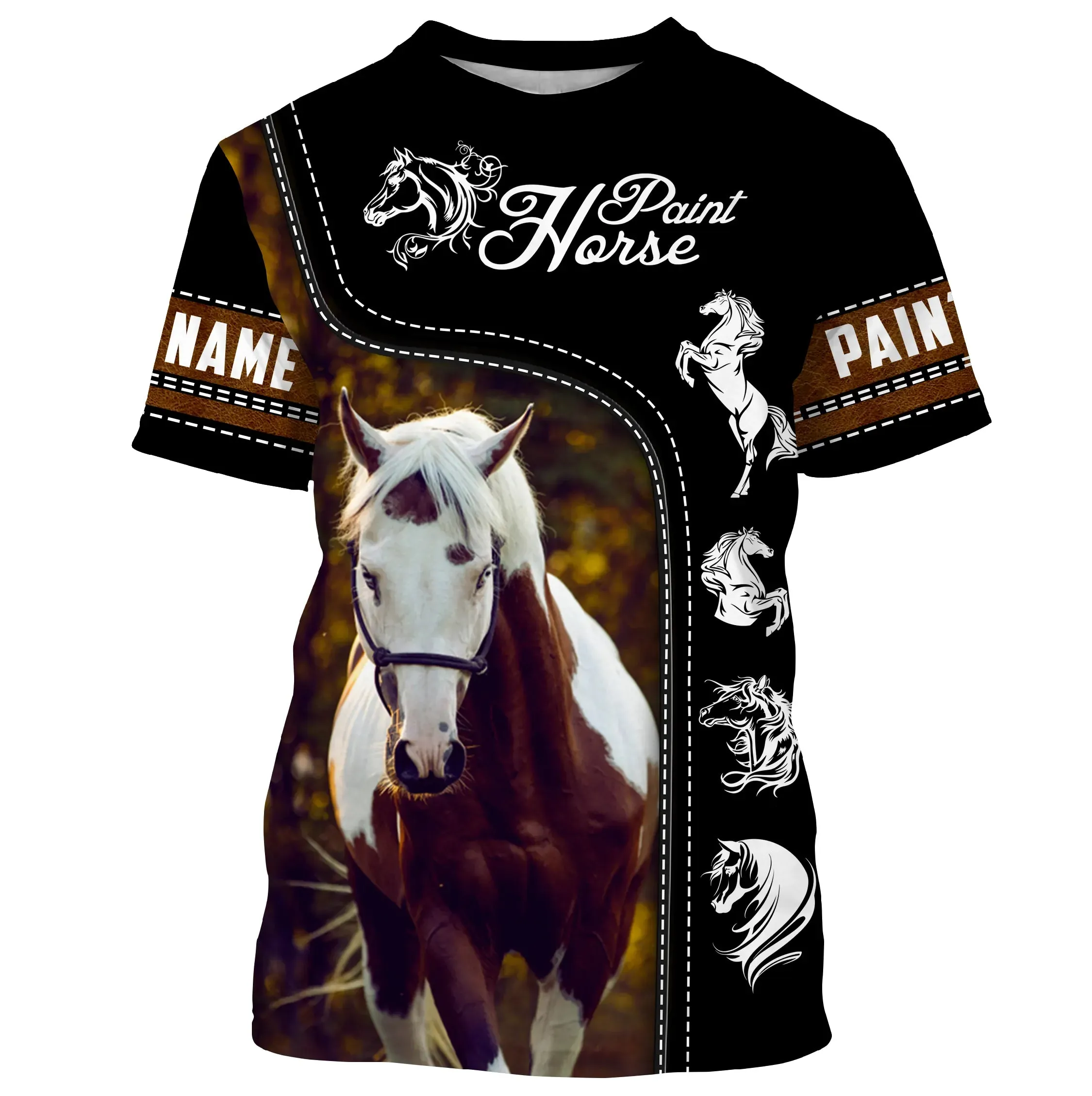 Le Paint Horse, Race de Chevaux Américaine - T-shirt 3D All-Over Personnalisé - Cadeau pour Homme, Femme, Enfant qui Aime Les Chevaux - Chiptshirts