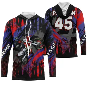 Maillot Cross Protection UV Rouge, Cadeau Personnalisé Pilote Moto Cross, T-shirt Moto - CT20122229