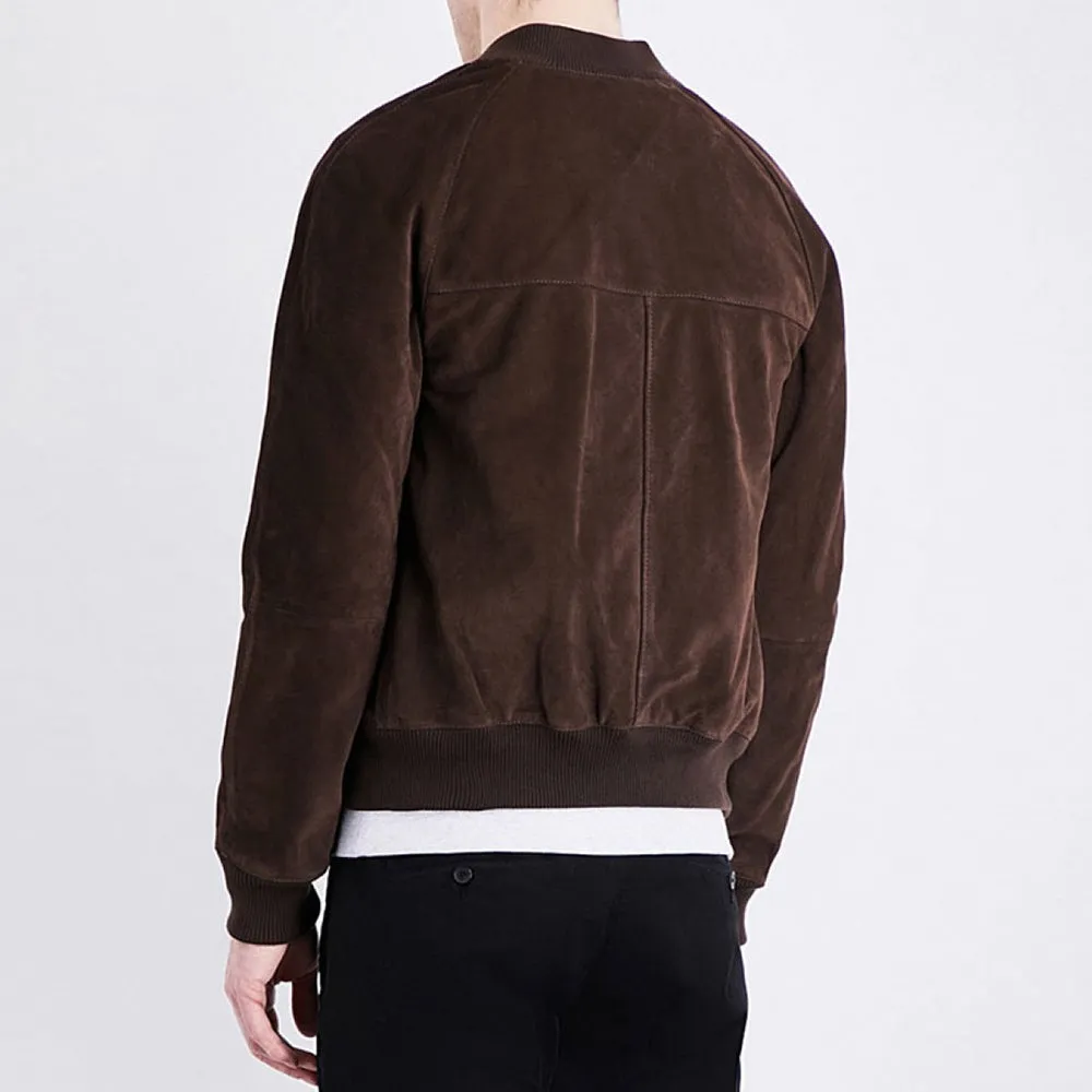 Men's Suede Bomber Jacket - Ethan