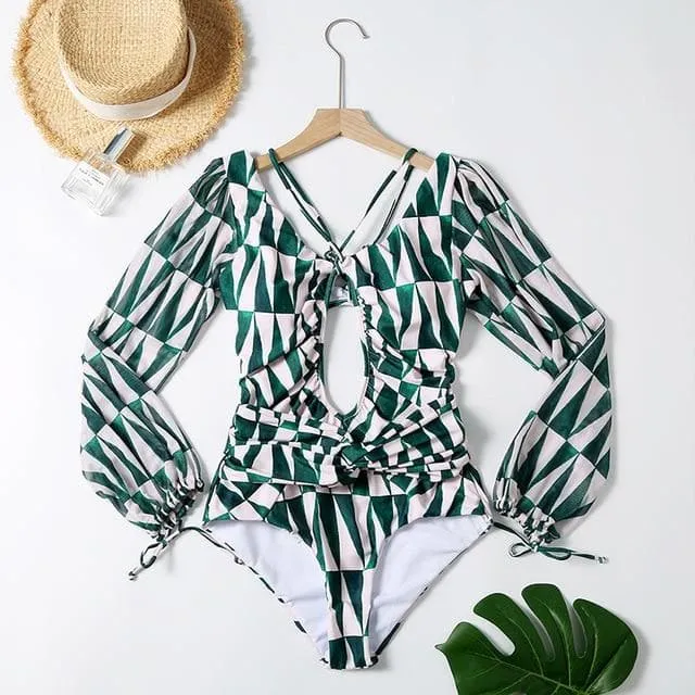 One Piece Flora Print Bodysuit (Plus size available)