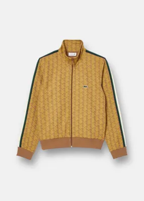 Sweat-shirt zippé Lacoste monogramme jaune