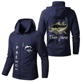 Veste Imperméable et Coupe-Vent Personnalisée - Thon Jaune, Pêche En Mer, Cadeau Orignal Pêcheur - CT05092354