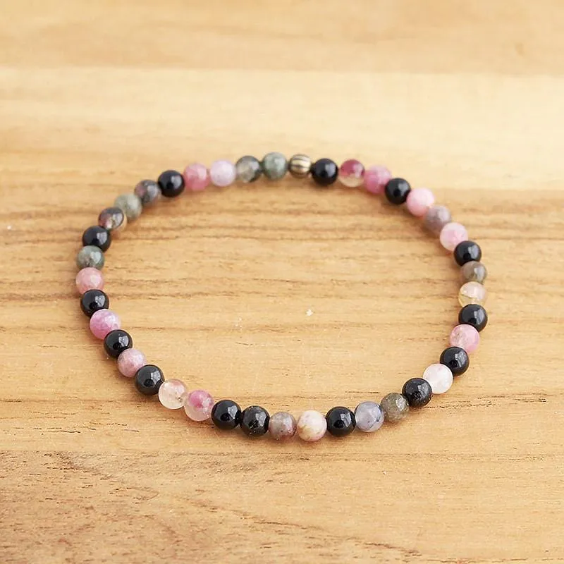 Watermelon Tourmaline Delicate Bracelet